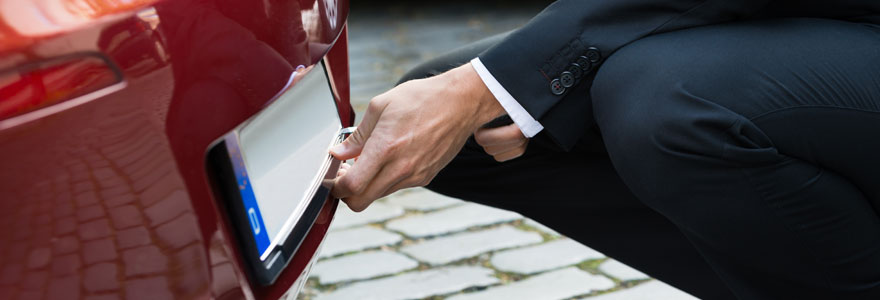 Plaque d'immatriculation voiture